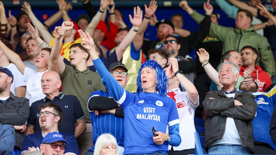 Cardiff City supporters at Mansfield Town