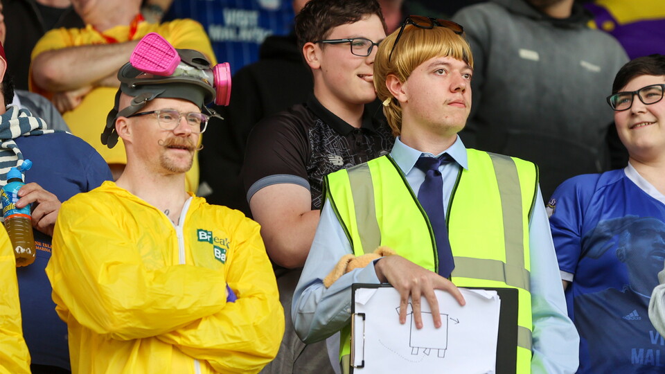 Cardiff City supporters at Mansfield Town