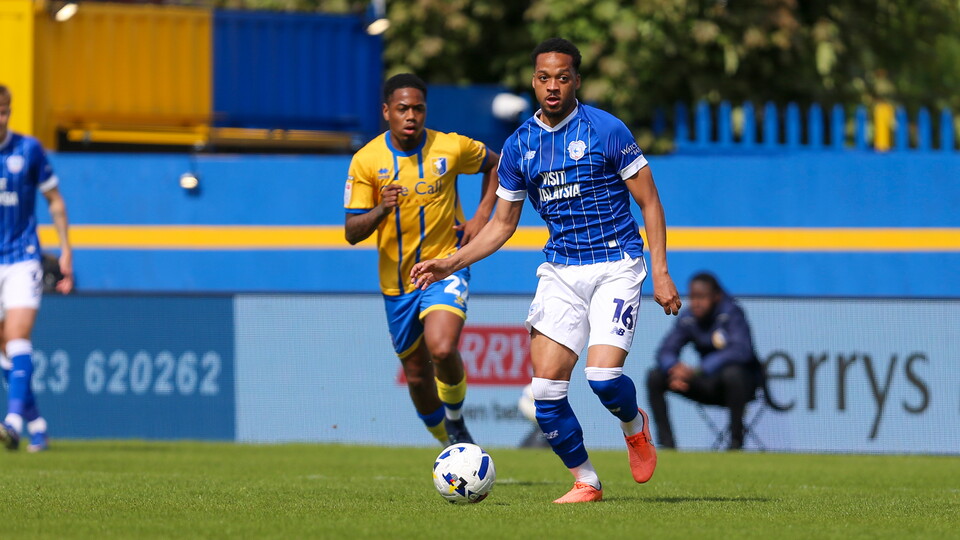 Chris Willock in action for City in Mansfield.