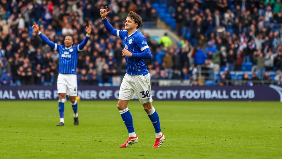 Perry Ng celebrates a goal for City.