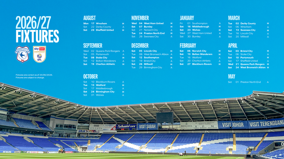 2026/27 Sky Bet Championship Fixtures graphic