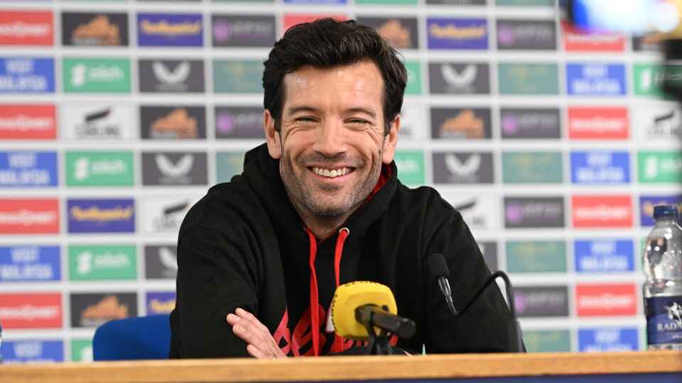 Brian Barry-Murphy addresses the press ahead of the trip to Derby County.