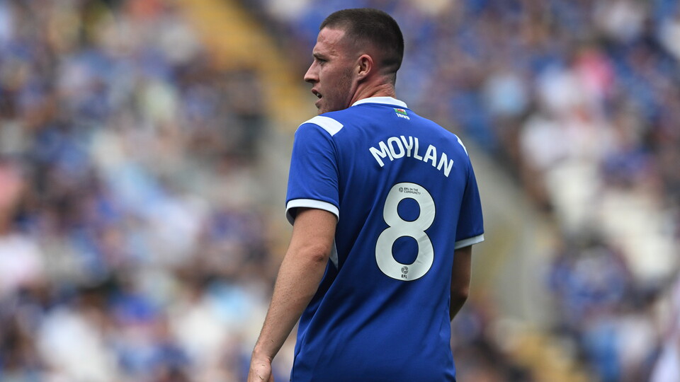 Jack Moylan in action for City against Swindon Town.