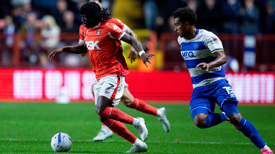 Charlton Athletic winger Tyreece Campbell in action against QPR.