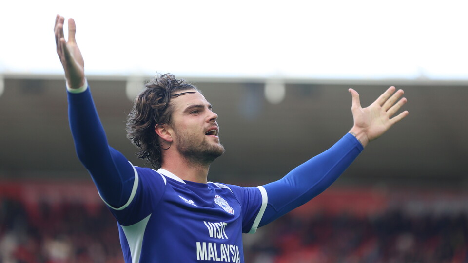 Ollie Tanner celebrates his goal against Middlesbrough.