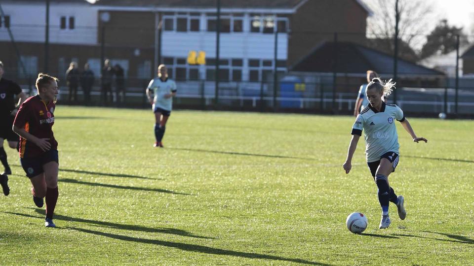 City in action against Cardiff Met at Cyncoed Campus...