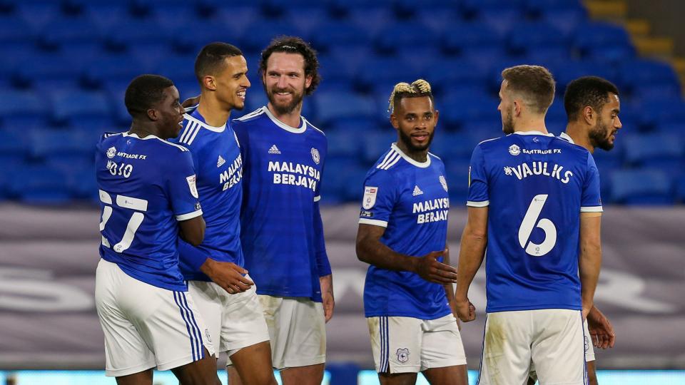 Robert Glatzel celebrates after scoring against Huddersfield Town...
