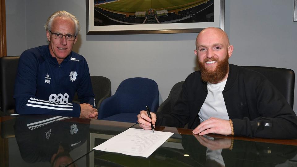 Mick McCarthy with new Bluebird Jonny Williams...