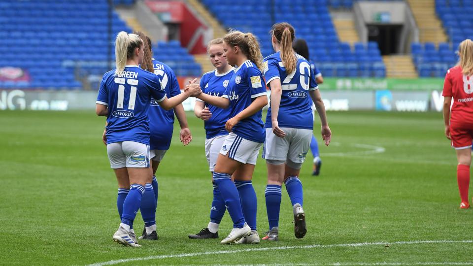 The Bluebirds celebrate at CCS...
