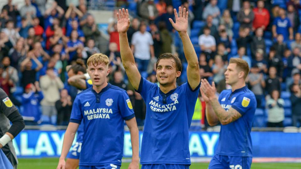 Tom Sang celebrates after our win with Millwall...