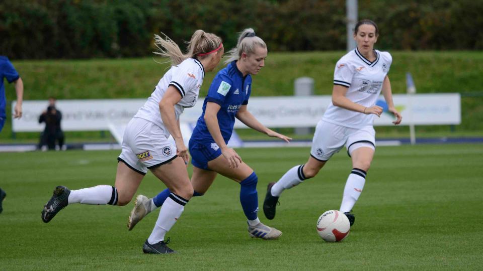 Danielle Green on the attack for City against Swansea City...