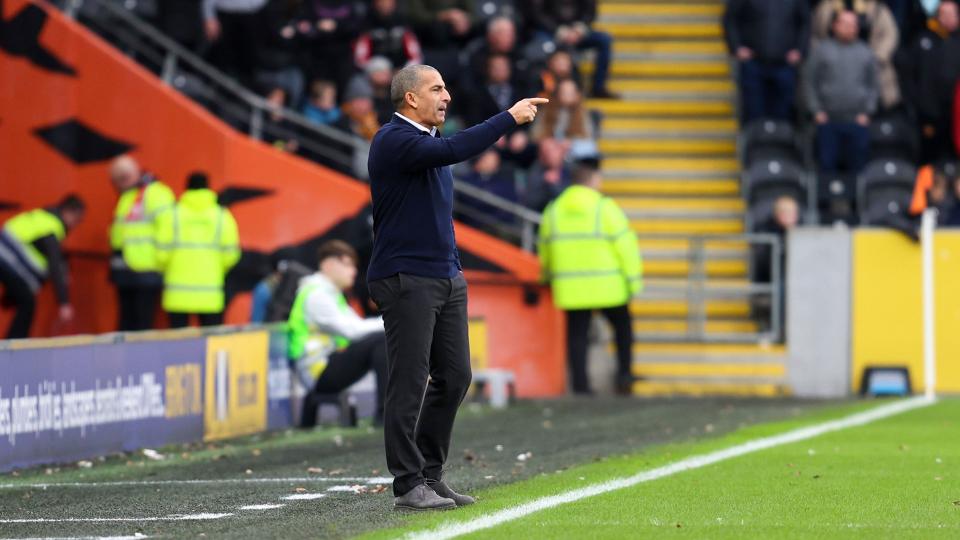 Sabri Lamouchi on the touchline at Hull City...