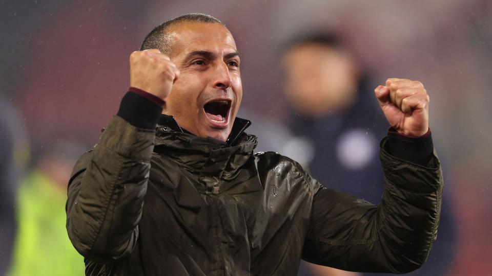 Sabri Lamouchi celebrates at Rotherham United...