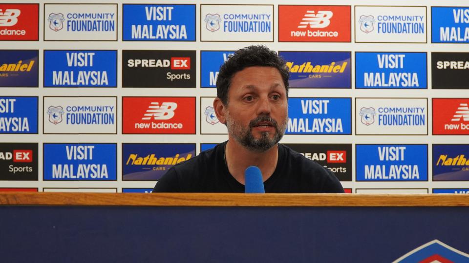 City boss Erol Bulut talks to the press pre-QPR...