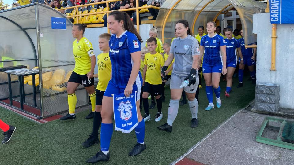 Siobhan Walsh leads the team out