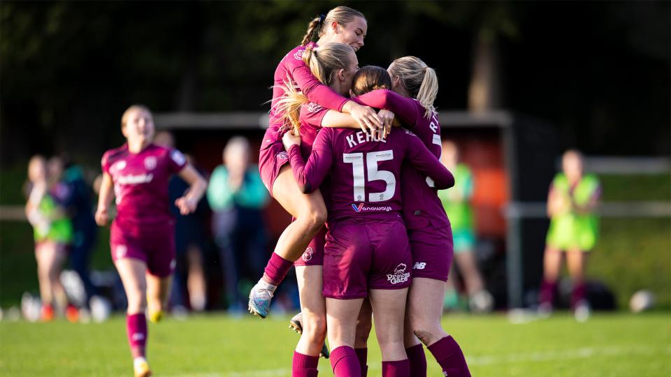 Cardiff City celebrate taking the lead against Swansea City