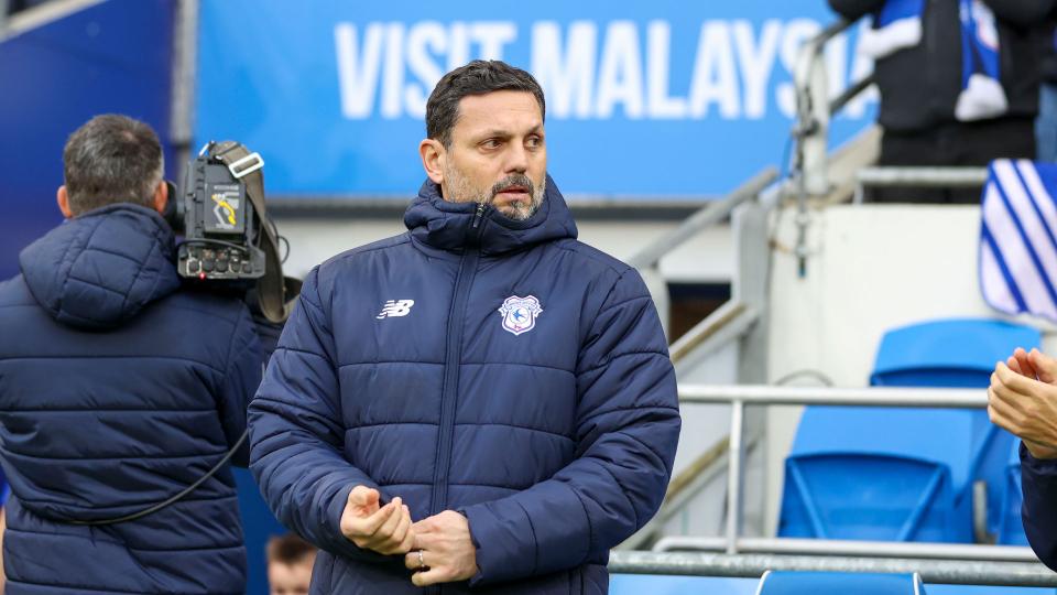 Erol Bulut on the touchline for Cardiff City