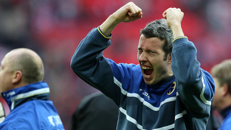 Kevin McNaughton celebrates defeating Barnsley