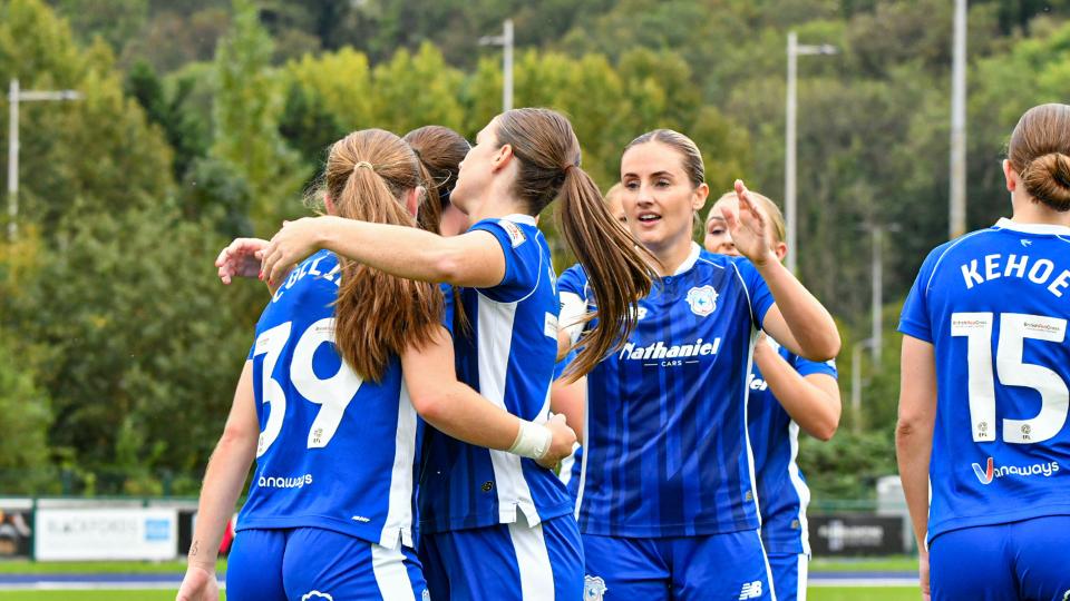 Cardiff City Women celebrate scoring
