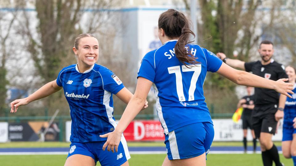 Hollie Smith and Seren Watkins celebrate