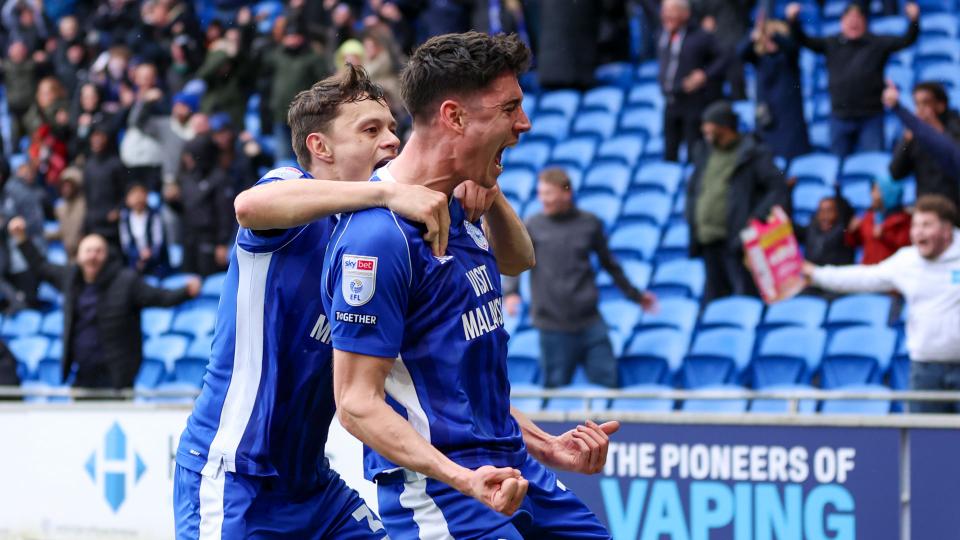 Callum O'Dowda celebrates scoring for Cardiff City