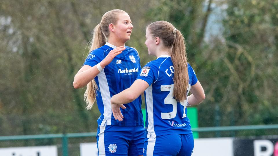 Rhianne Oakley and Eliza Collie celebrate