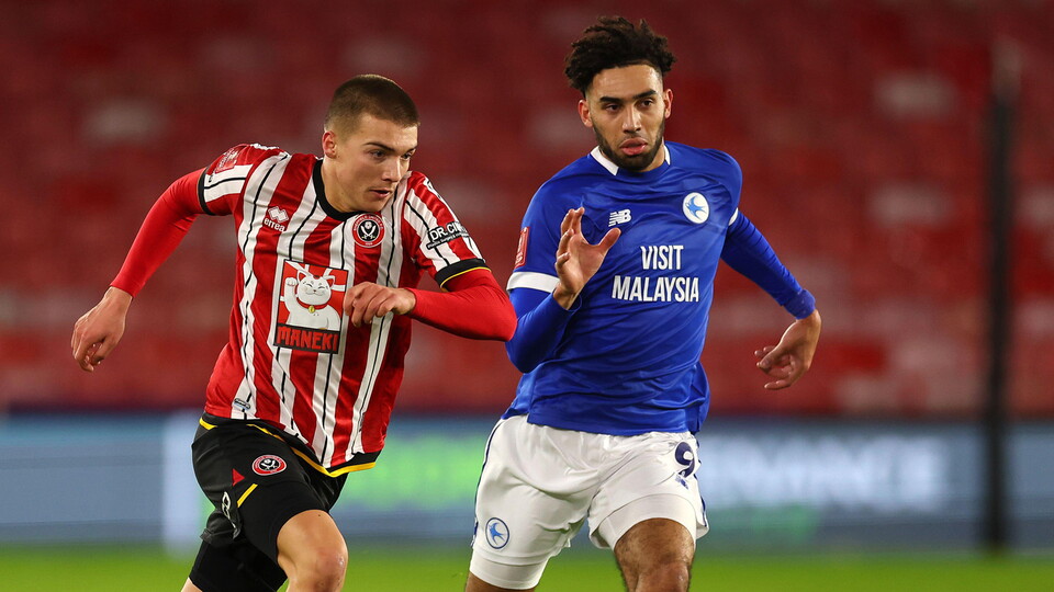Kion Etete in action for City against Sheffield United...