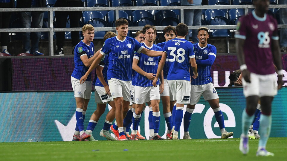 City celebrate scoring against Burnley at Turf Moor.
