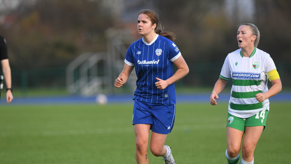 Fiona Barry in action for Cardiff City FC Women