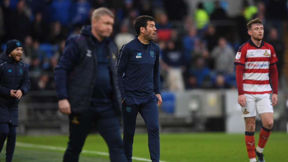Brian Barry-Murphy in the dugout at Cardiff City Stadium