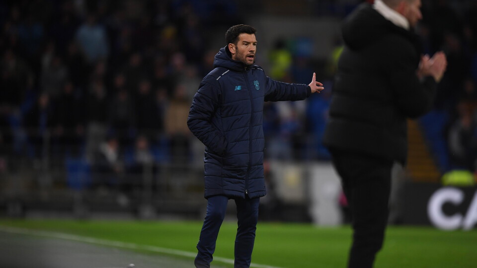 Brian Barry-Murphy on the touchline at Cardiff City Stadium