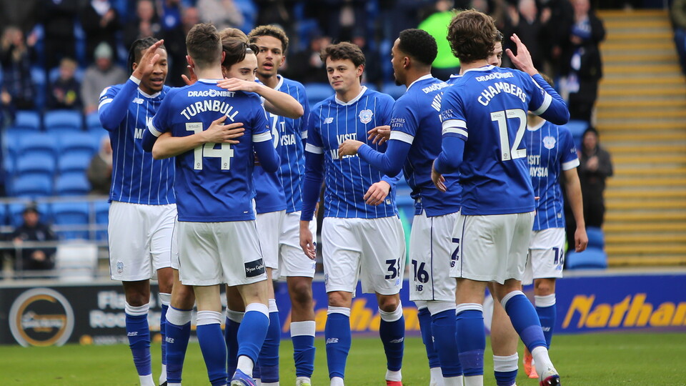Cardiff City FC celebrate scoring