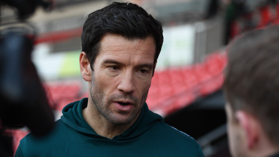 City boss Brian Barry-Murphy talks to the press at full-time in Doncaster.