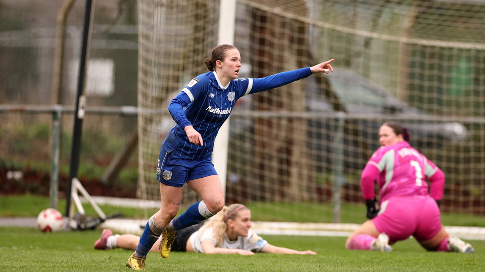 Mikayla Cook celebrates her opener goal.