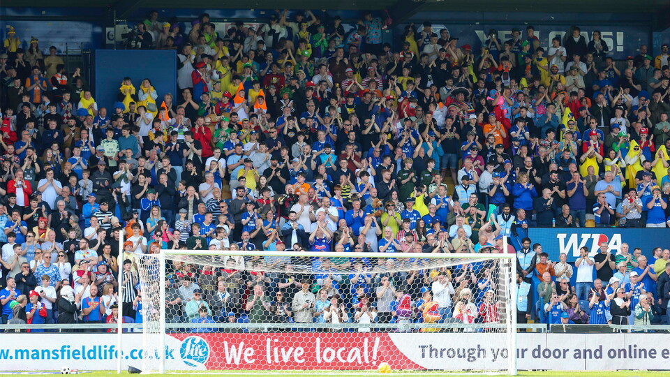 Cardiff City supporters at Mansfield Town