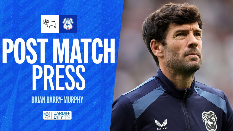 City boss Brian Barry-Murphy in the post-match press graphic for Derby County vs. City.