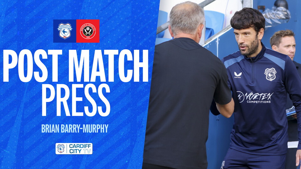 Brian Barry-Murphy talks with Chris Wilder ahead of the match with Sheffield United.