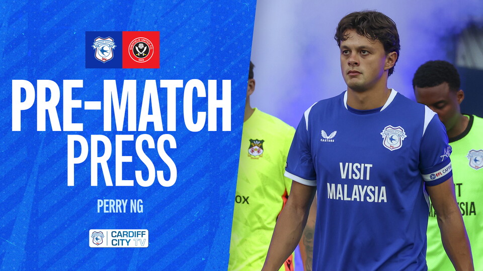 Perry Ng pictured walking out against Wrexham. The image is used to showcase Perry’s pre-match press ahead of the clash with Sheffield United.