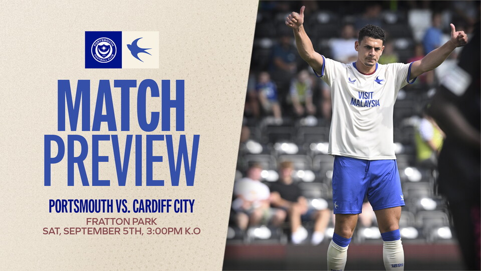 Yousef Salech pictured in the match preview graphic for City’s clash with Portsmouth.