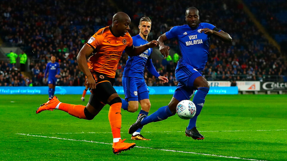 Sol Bamba in action for City against Wolves.