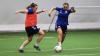 Catherine Walsh and Kanisha Underdown compete in training...