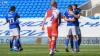 Kieffer celebrates his second goal at CCS against Wycombe...