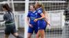 Mikayla Cook celebrates her assist with Rhianne Oakley...