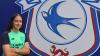 Molly Kehoe at Cardiff City Stadium after signing for Cardiff City Women