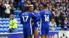 Jamilu Collins, Callum Robinson and Karlan Grant celebrate as Cardiff City take the lead against Norwich City